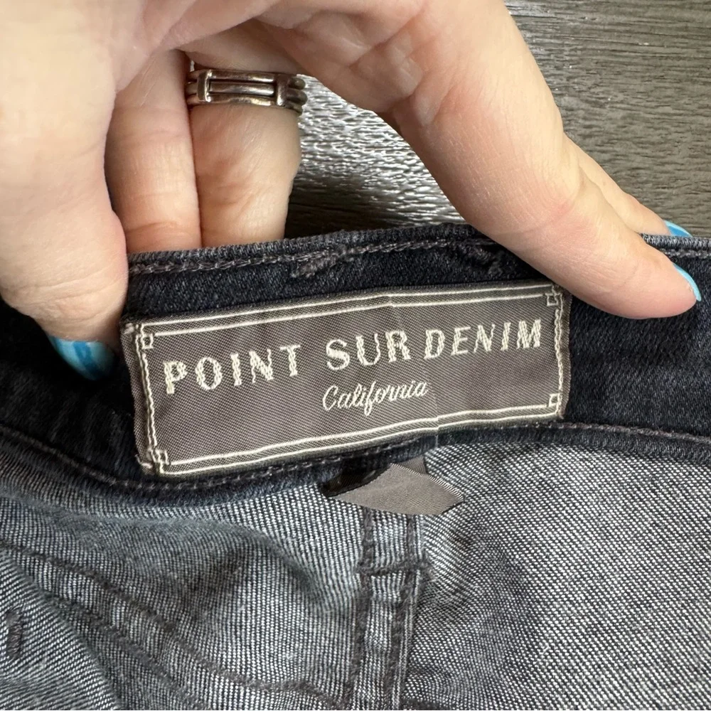 J. Crew Point Sur Denim Jeans Black Button Fly Bootcut Square Pockets 26